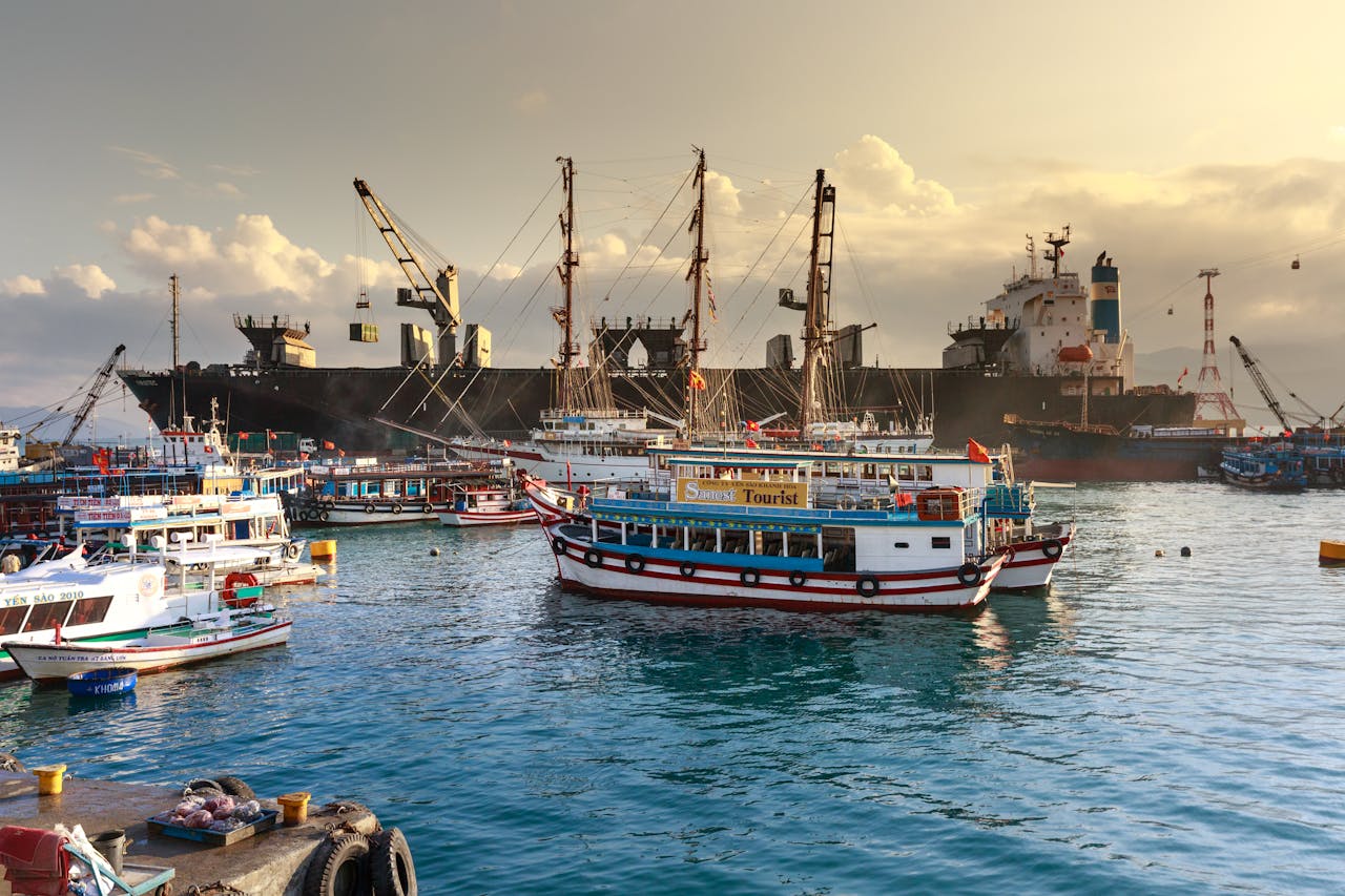 White and Blue Ship on Sea Water